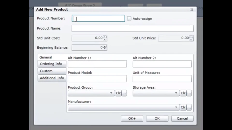 screenshot of Basic Inventory Control Online